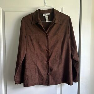 Vintage Faux Suede Shacket Medium/Dark Brown size 14 Bice Sag Harbor